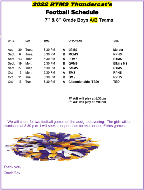 Football Dates